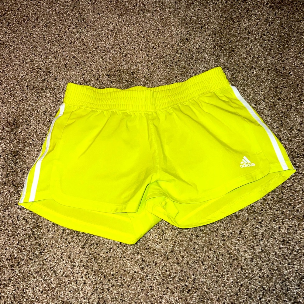 Size small bright yellow adidas shorts